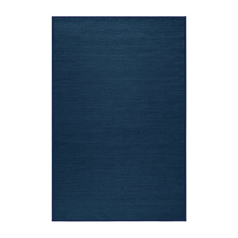 Machine Washable Solid Blue Area Rug, Rectangle 2' x 3'
