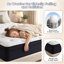 Matelas hybride Queen Size 10"/12"/14" livré en boîte - Mousse à mémoire de forme rafraîchissante et moelleuse - Certifié CertiPUR-US-1650726321-1650726330