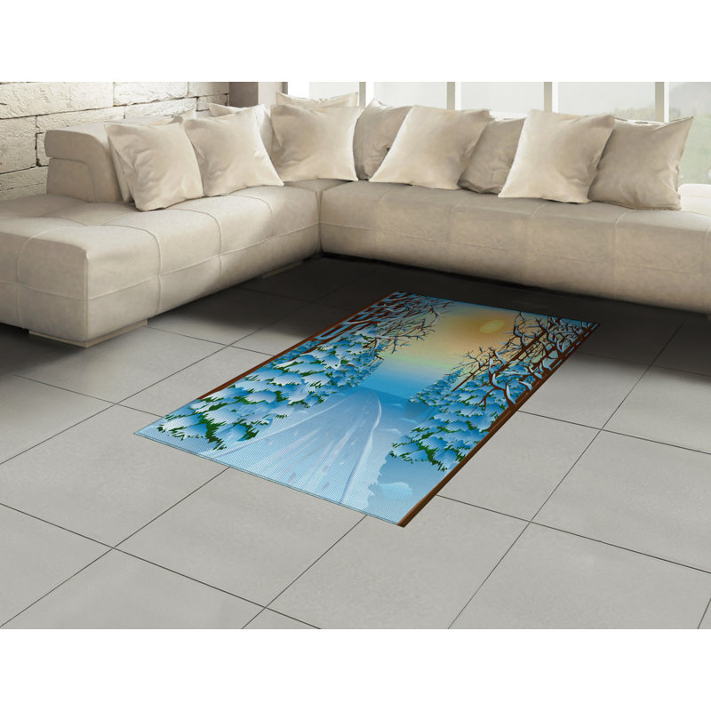 Winter High Density Long Fiber Poly Threads Decorative Area Rug Carpet, Rectangle 4' x 5'8"