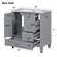 Meuble-lavabo moderne avec lavabo, 1 porte à fermeture douce et 3 tiroirs-106757384