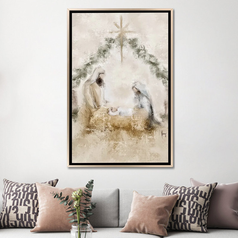 «Night Divine», reproduction d'art sur toile encadrée, H 60 po x l 40 po, Cadre flottant sans passe-partout, Champagne