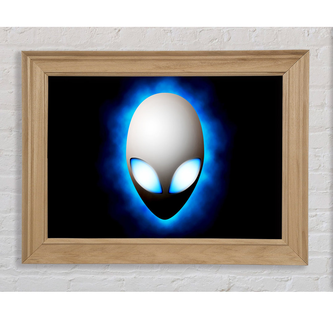 Alien Face Blue - Bilderrahmen Kunstdrucke