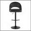 Tabouret de bar réglable avec pivot en métal noir et similicuir noir avec repose-pieds rond en T - ensemble de 2-69035698-69035697