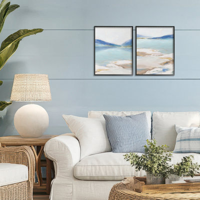 Ensemble de 2 giclées encadrées Cerulean Vista Landscape, par Ian C.