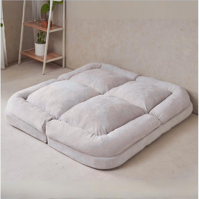 Canapé-lit convertible double escamotable, Coton blanc
