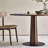 Walnut+Black Round Solid Wood Dining table-1819779607