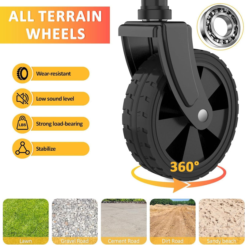 Chariot utilitaire pliable RAINBEAN d'une capacité de 264 lb