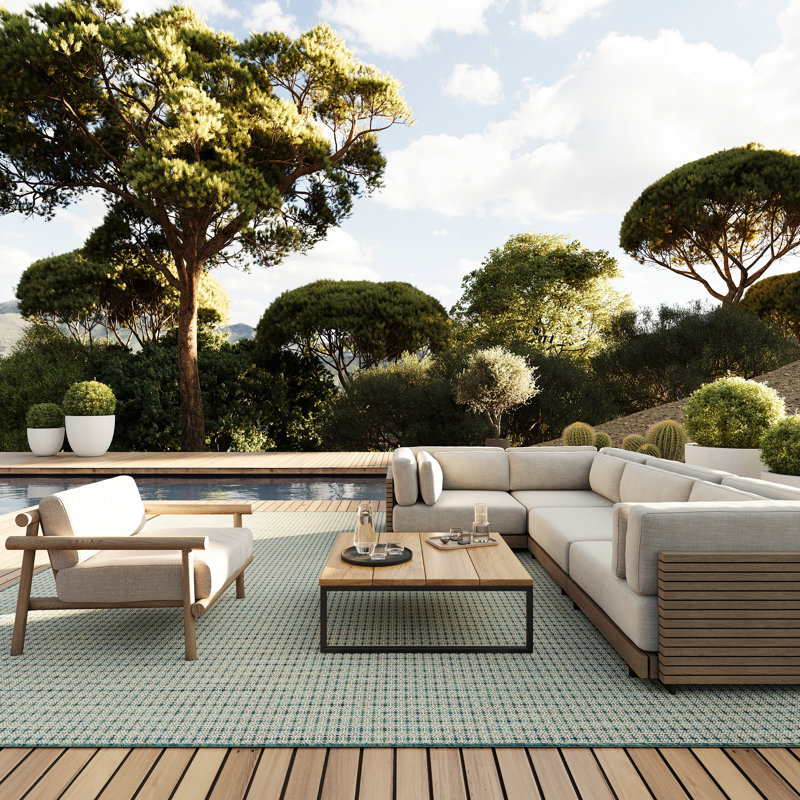 Tirzah Modern Indoor/Outdoor Rug, Rectangle 6'7" x 9'