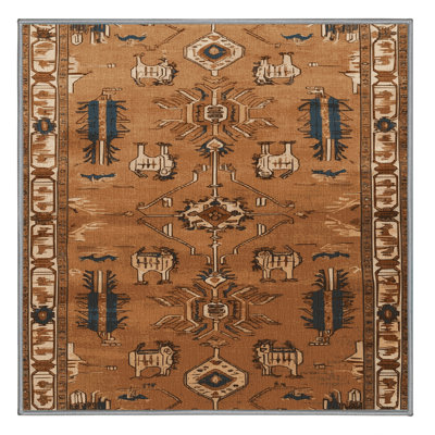 Machine Washable Persian Brown Area Rug