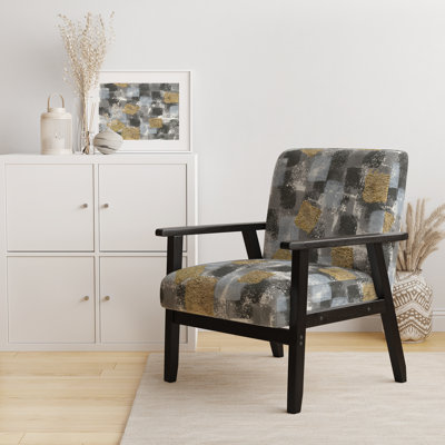 Fauteuil d'appoint rembourré «Gorizia Gold Glamour Squares II»