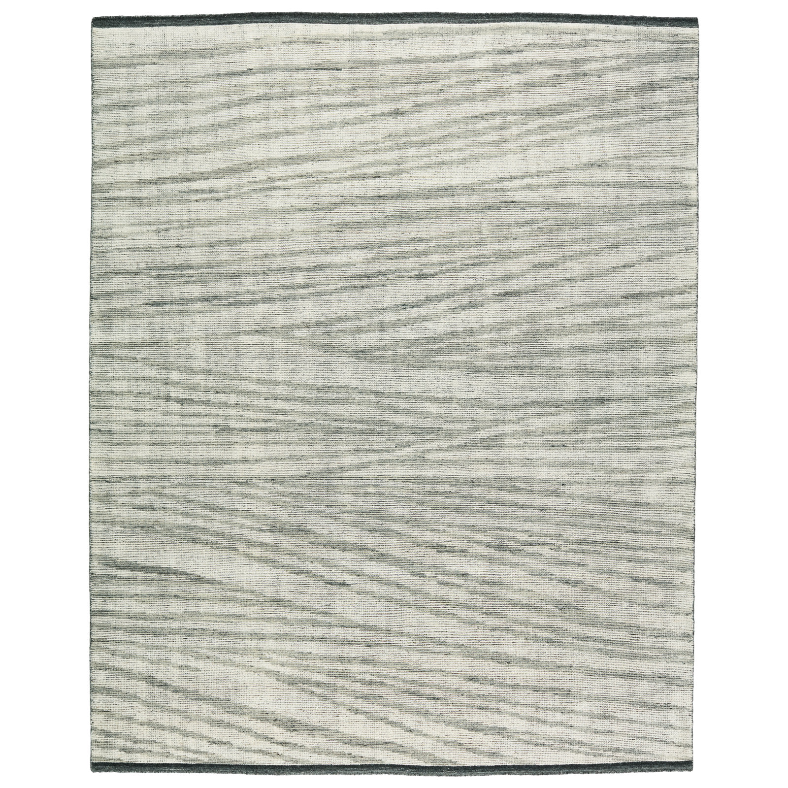 Westergard Ivory Gray Hand-Knotted Wool Rug, Rectangle 9' x 12'