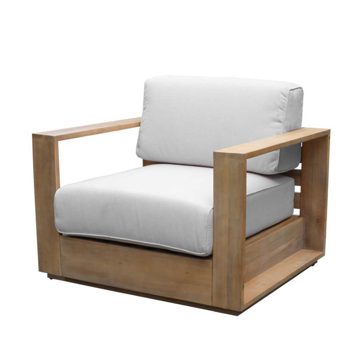 Harbor Acacia Patio Lounge Chair, Natural Wood