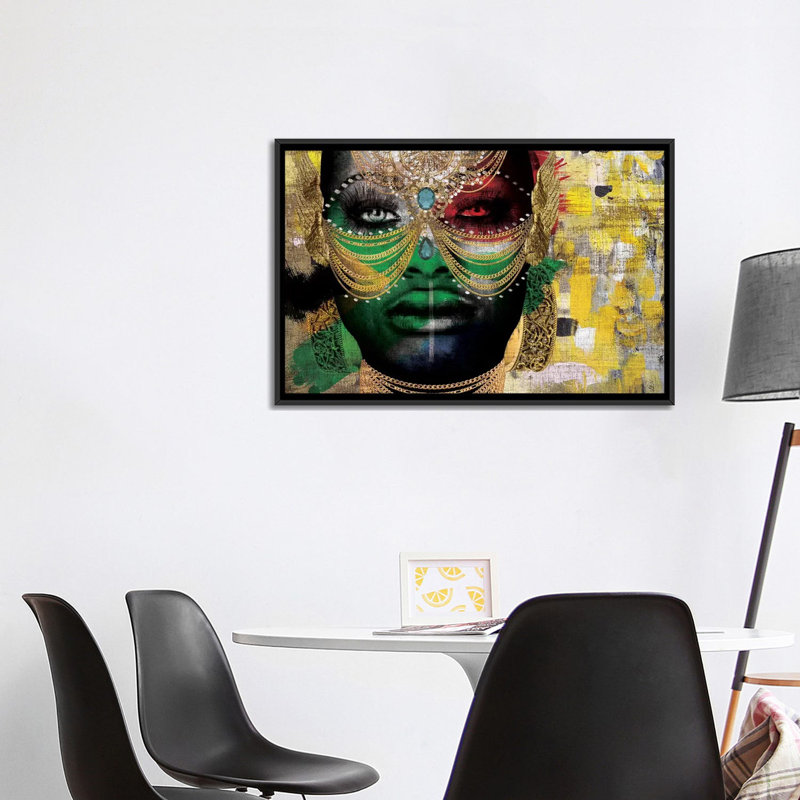«Girl» par Nikki Chu - reproduction, H 26 po x l 40 po x 1,5 po, Cadre noir