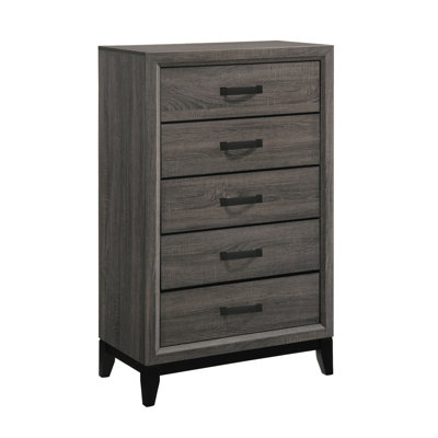 Chamberlyn 5 Wood Drawer Chest Dresser for Bedroom - Tall & Modern Storage Organizer