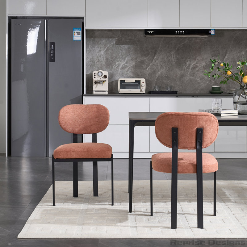 Ensemble de 2 chaises de salle à manger rembourrées Boucle, Orange