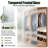 48"x 80" White 1-Lite Frosted Glass Sliding Door with Hardware Kit And King Size Handles and No Assembly Required For Closet,Pantry,Living room-138223726-138223723