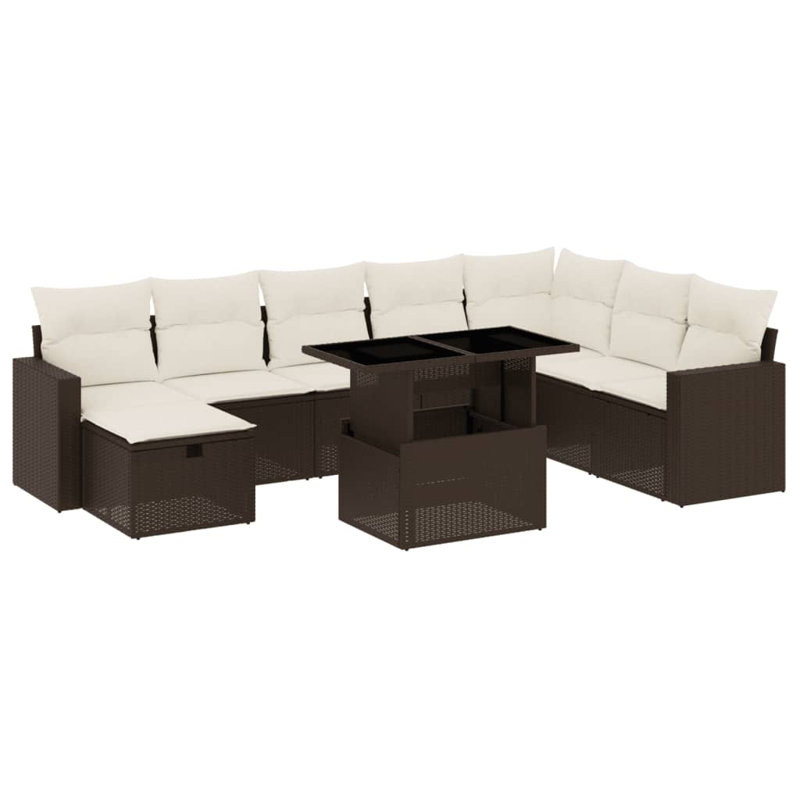 Ensemble de canapé de jardin Vidaxl - brun