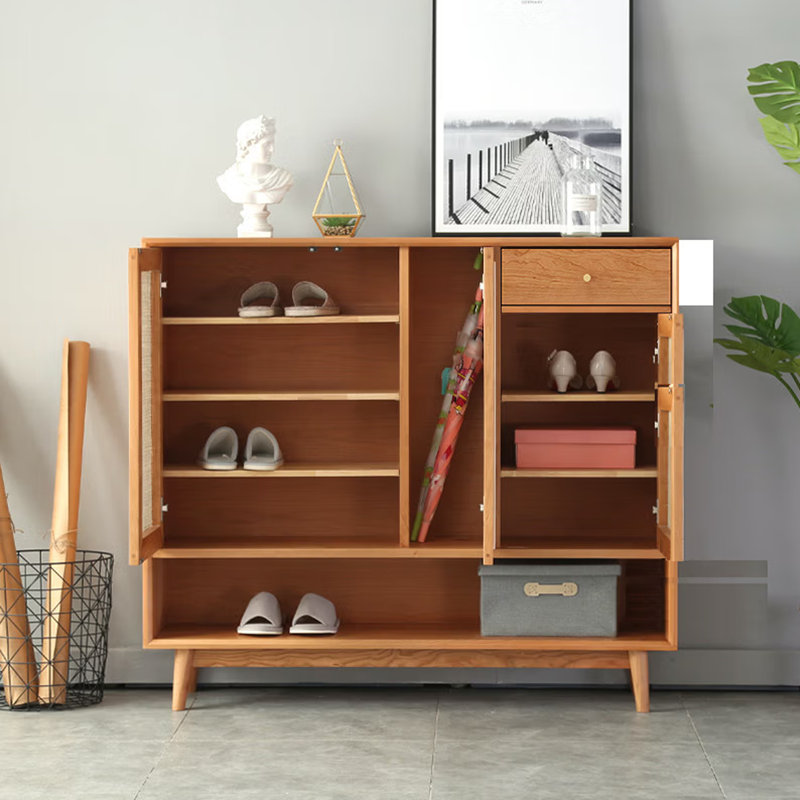 Armoire à chaussures de style nordique avec rangement rétro, Brun