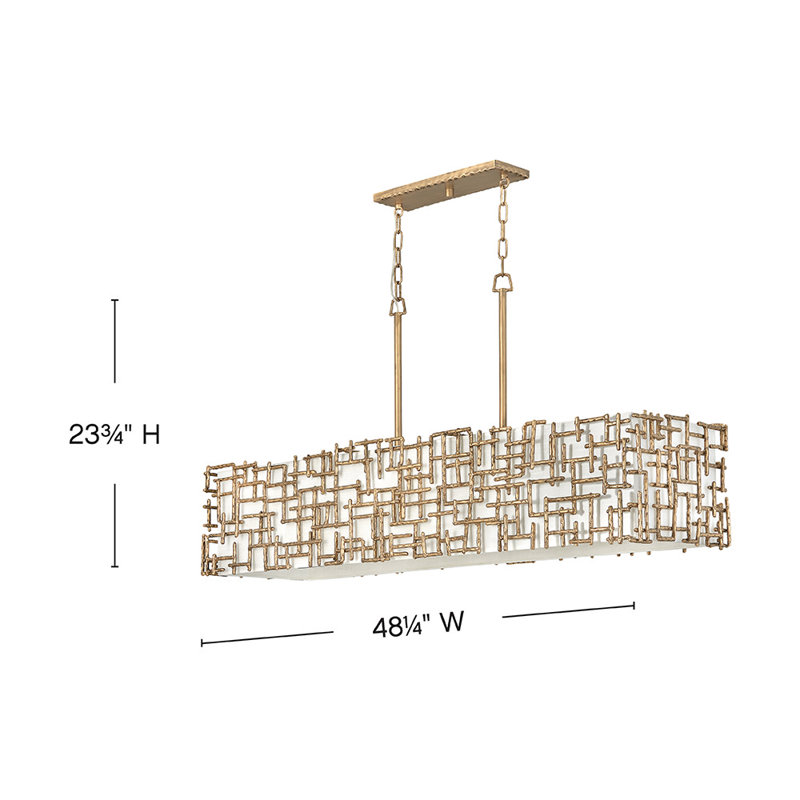 Farrah 8-Light Rectangle Chandelier, Gold