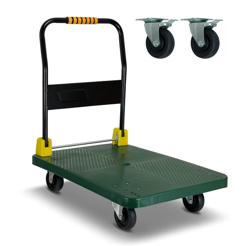 Camion plateforme pliable robuste, Vert, 35.8" H x 23.2" W x 35.4" D