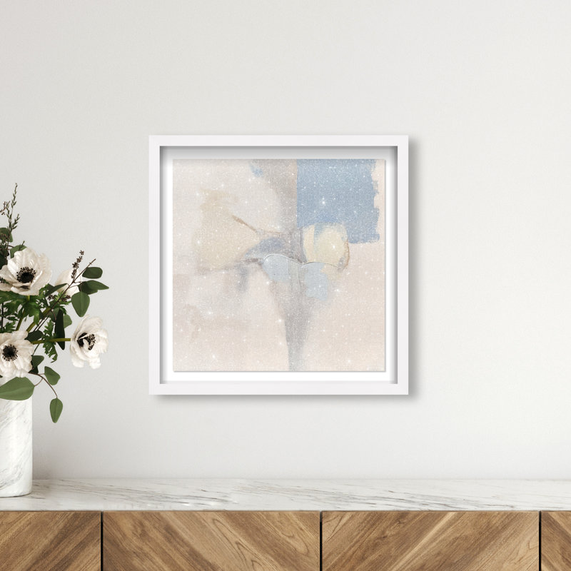 Clouded Calm I Shadowbox Abstract Print by Oliver Gal, Black Frame, 12 x 12, 17.5"H x 17.5"W, White Frame