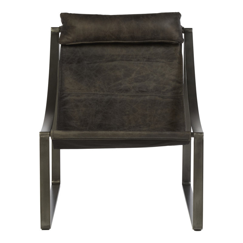 Orono Leather Accent Chair, Ebony