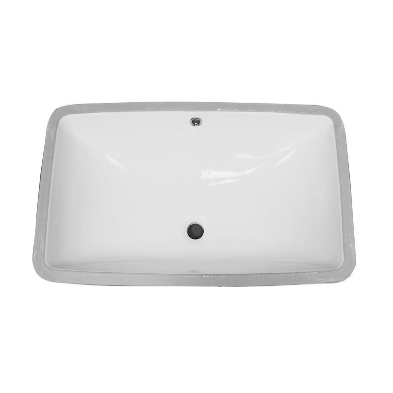 Lavabo de salle de bain rectangulaire en porcelaine vitreuse avec trop-plein 27,875 "Barclay