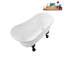 Baignoire de trempage sur pied 51 po en acrylique avec bonde, pattes et plateau en bambou Streamline-76231168-72770753