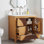 Meuble-lavabo de style moderne Mid-Century 30 po avec lavabo - Armoire autoportante en bois artistique avec 3 tiroirs et porte à fermeture en douceur, panneau à cannelures bicolore