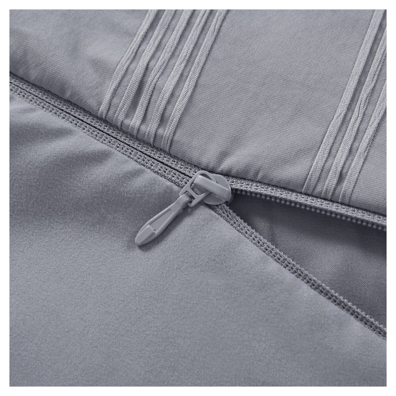 Ensemble de housse de couette 3 pièces, Housse de couette double / grand + 2 taies d'oreil, Gris
