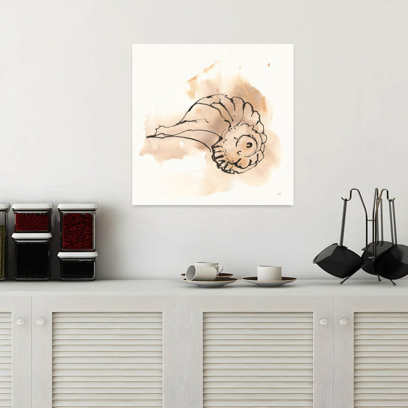 Sandy Conch II, art côtier abstrait, H 18 po x l 18 po