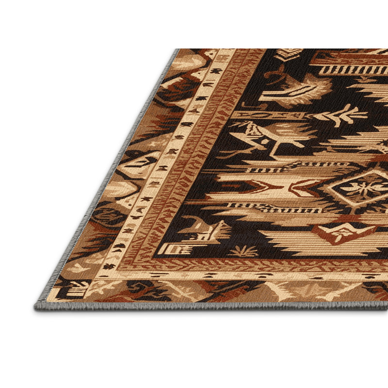  Tapis hawaïen lavable à motifs polynésiens, Rectangulaire 2 pi x 3 pi