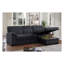 Canapé d'angle convertible Kipling II de 95 pouces en chenille gris foncé avec méridienne de rangement à droite, lit gigogne et console rabattable avec port USB de chargement
