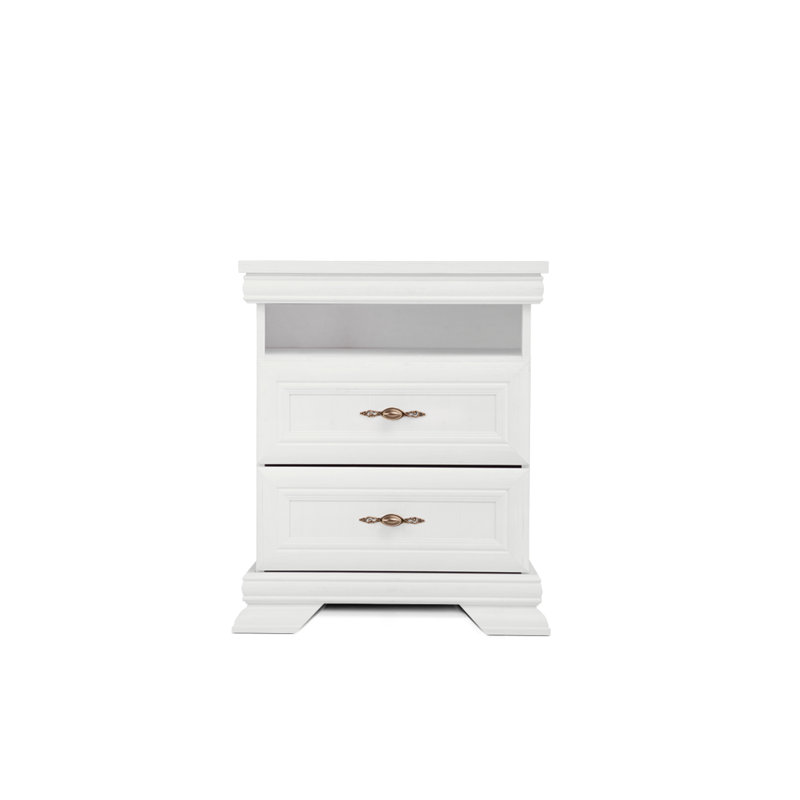 Shaeffer 58cm W Manufactured Wood Bedside Table, White