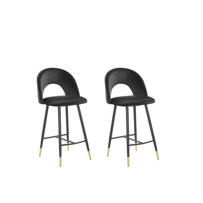 Aubin Upholstered Counter Stool with Metal Frame