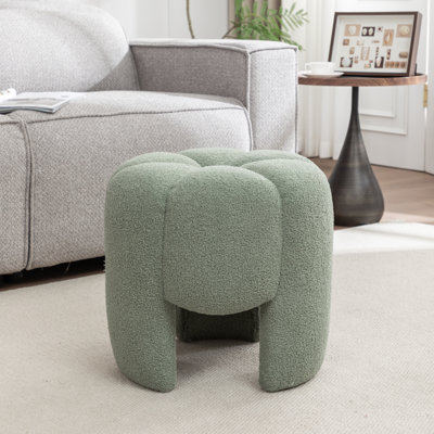 Faux Fur Upholstered Ottoman