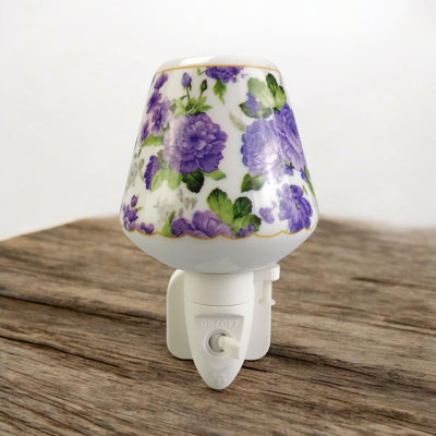 Blue Flowers Ceramic Night Light
