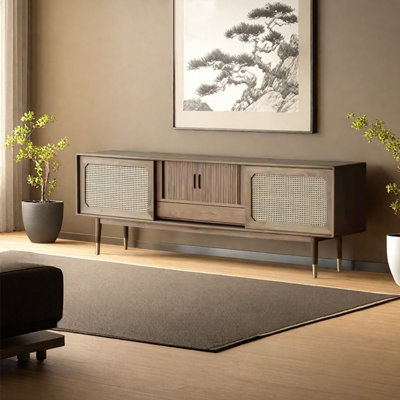 European style retro solid wood TV stand
