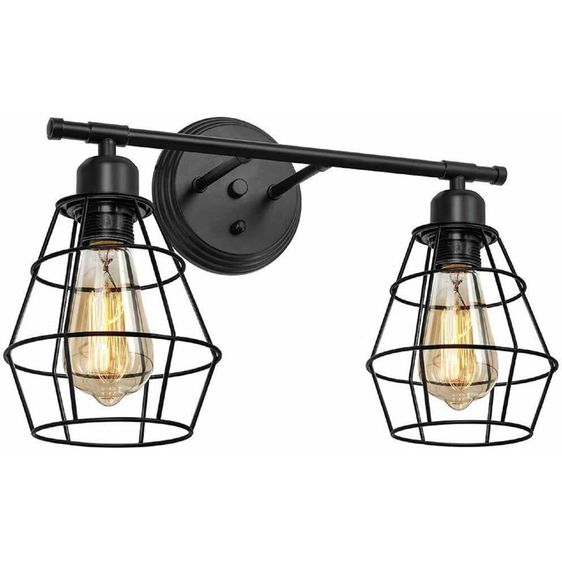 Éclairage pour salle de bain 2 lumières noires