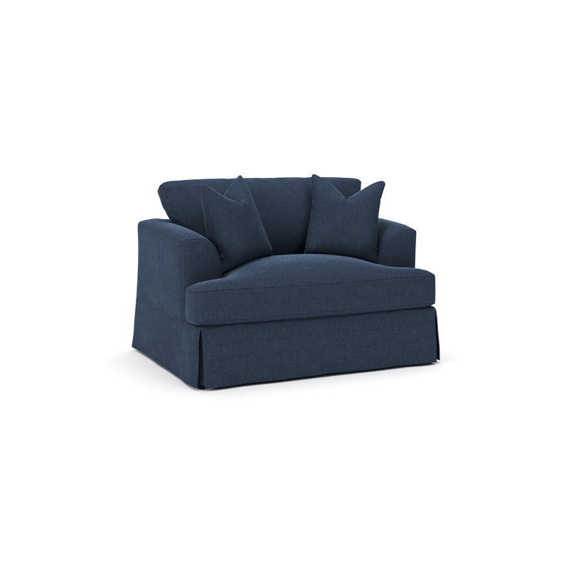 Chaise et demi Lucia, Natté bleu marine Drusky Sustain®