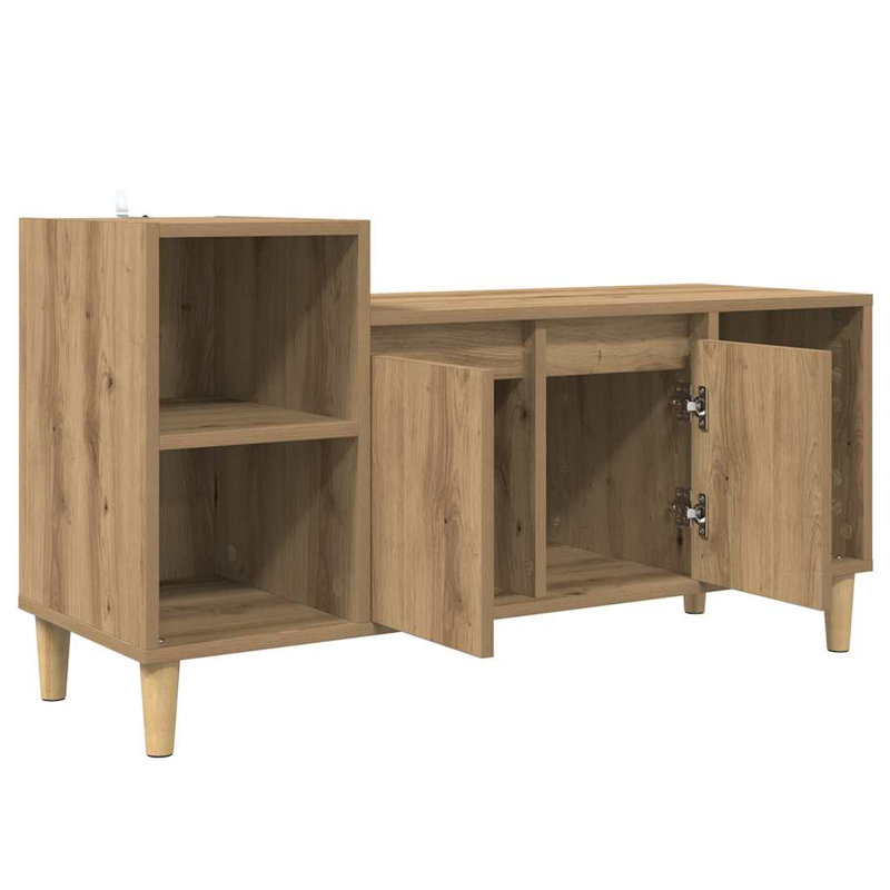 Unfinished TV Stand, 55cm H x 100cm L x 35cm W, Artisan Oak