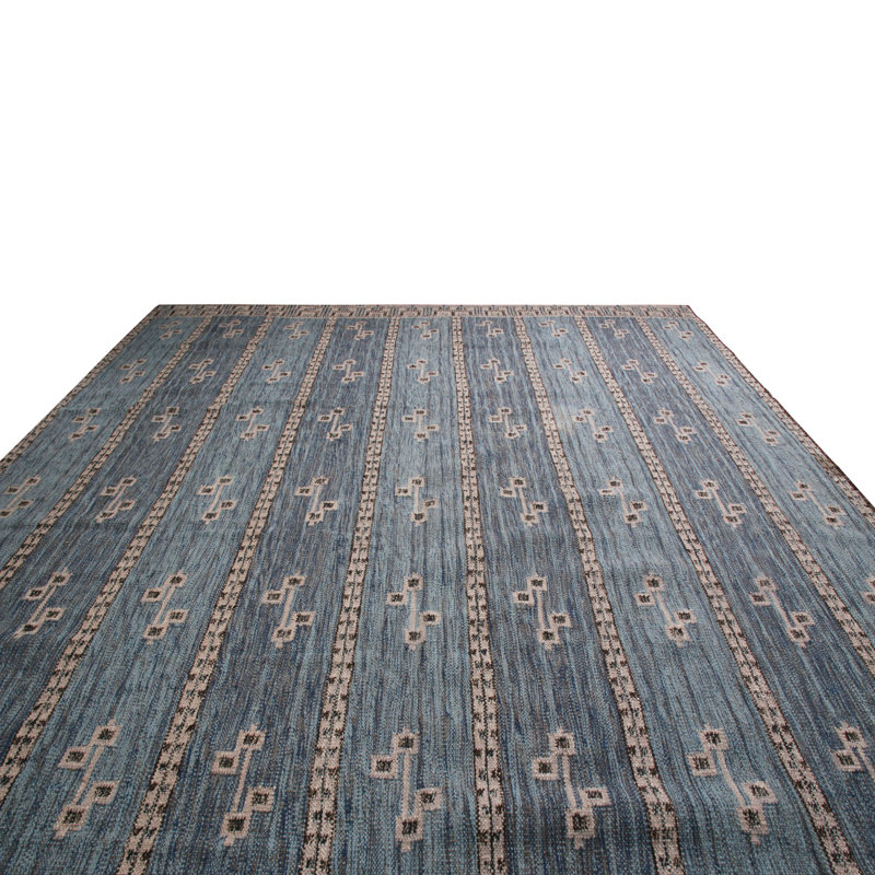 Rug & Kilim’S Scandinavian-Inspired Cream Gray & Beige Brown Natural Wool Rug, Rectangle 9' x 12'