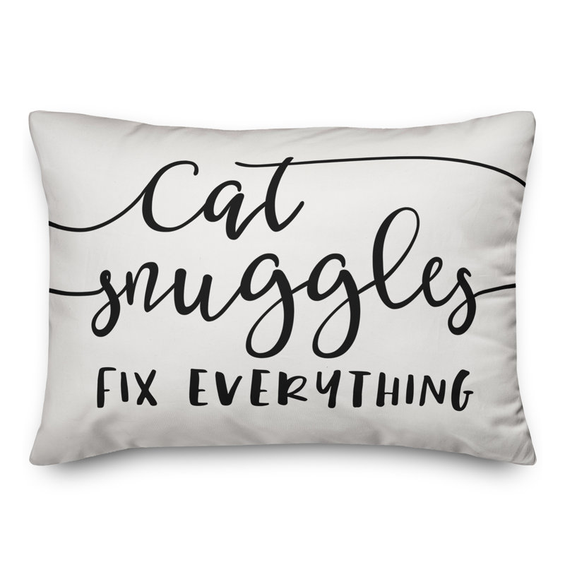  Cat Snuggles Fix Everything Lumbar Pillow
