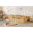 Twin Montessori Floor Bed Frame With High Rails, Wood Kids Floor Beds With Light And Storage Shelf-130889673-130889675