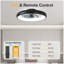Ventilateur de plafond 21,7 po noir ultra-mince avec lumière, Fandelier réversible à 6 vitesses, intensité variable à 3 couleurs, télécommande et contrôle de l'application, moteur silencieux, décor de style campagne moderne pour le salon de la chambre à coucher