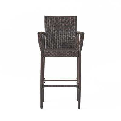 Lansdale Iron,Polyethylene (Pe) Wicker Outdoor 29.9'' Bar Stool