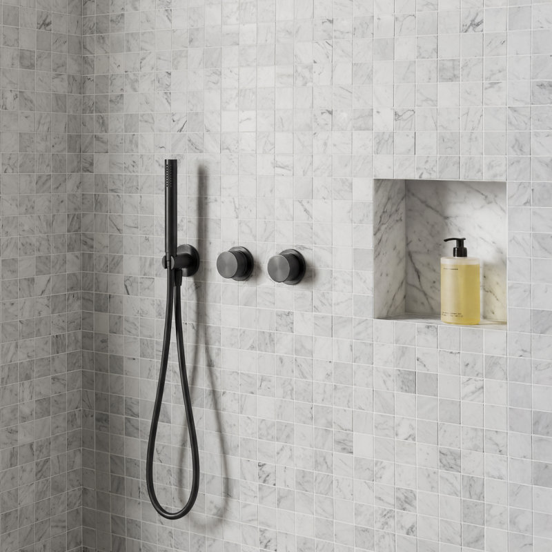 Carrara 1x6 Stacked Honed Marble Mosaic Floor and Wall Tile, 1.88" W x 1.88" L, Honed, Grid