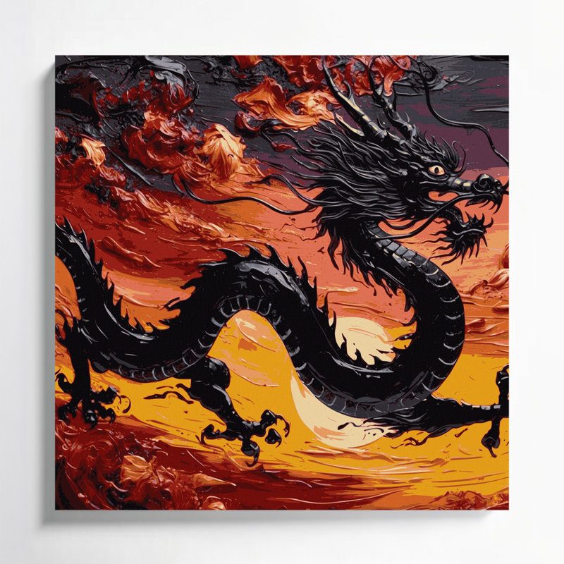 Art mural en toile Sci Fi Dragon, H 16 po x l 16 po