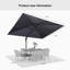 Gertha 9' x 12' Rectangular Double Top Cantilever TiltIng Umbrella With Base And 360° Rotation,Grey-1310057533