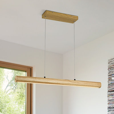 1 - Light LED Wood Kitchen Island Pendant